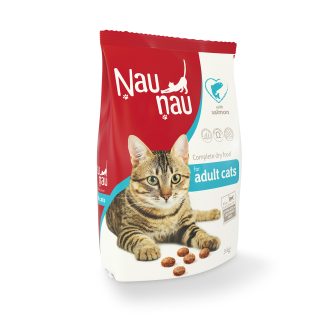 Sausā kaķu barība Ņau Ņau ar lasi