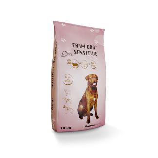 Sausā barība Farm Dog Sensitive produkta maiss maigi rozā krāsā